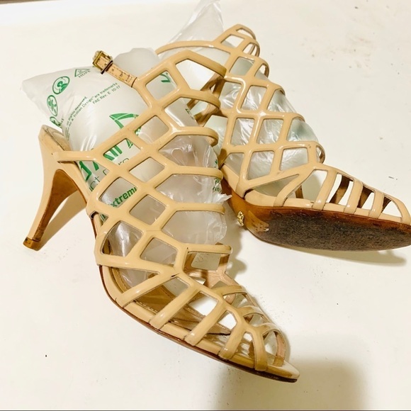 SCHUTZ•JULIANA CAGED HEEL NUDE size 5.5 - Picture 5 of 13